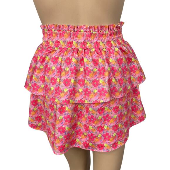 Love Shack Fancy Citrine Passion Sound Beach Floral Ruffle Mini Skirt SZ XS - Picture 11 of 13